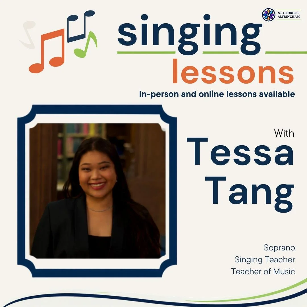 Always fancied having singing lessons? Now might be the time!

We&rsquo;re delighted that our new Alty Trebles Director, Tessa Tang, is also offering one-to-one singing lessons at St George&rsquo;s - for all ages!

Perhaps you have a child who never 