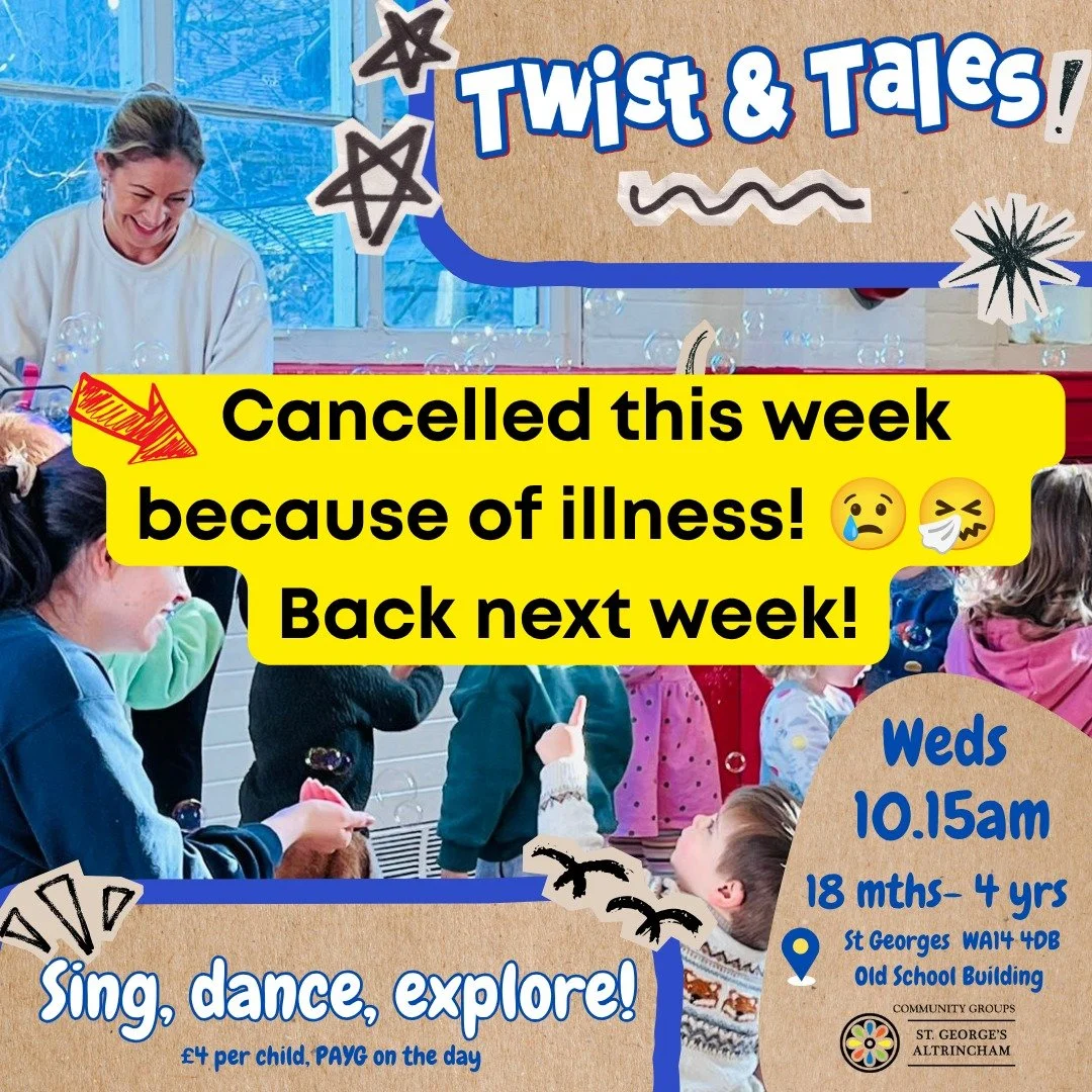 Ah, we're afraid that the lurgy has been working away through our team these past few weeks, and we're going to have to cancel Twist &amp; Tales today 😢

But it will be on next week, AND Alty Trebles is STILL ON this afternoon too - phew!