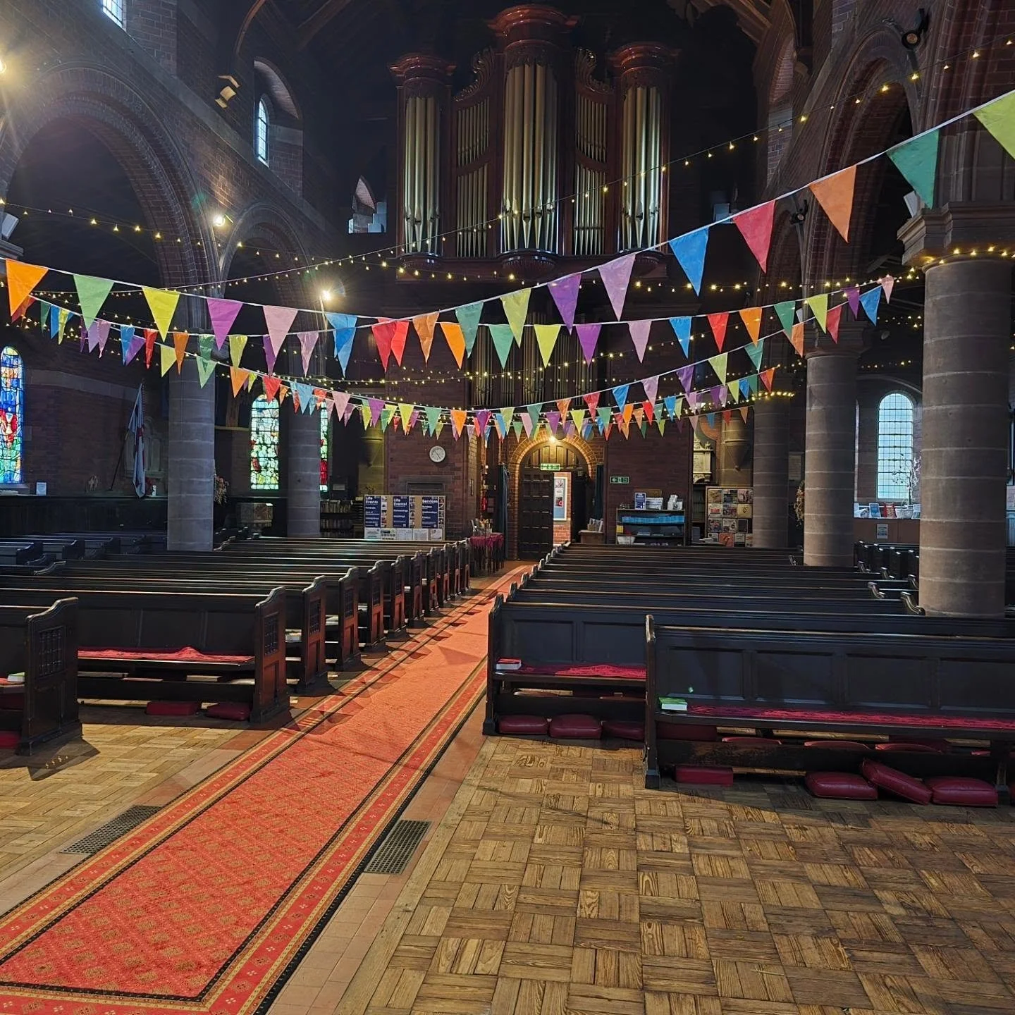 Getting ready for our Friday Evening Eucharist; enjoying the peace before all the bustle and excitement of Sunday's Harvest Festival!