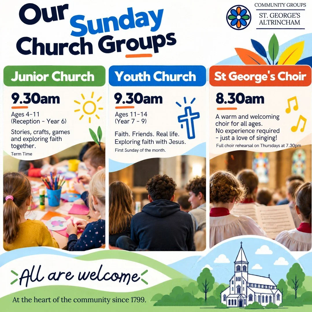 We're already looking forward to this Sunday!

Junior Church is ON!
Youth Church is ON!
And our choir?  Yep, also ON!

Looking forward to seeing you there!

Everyone welcome - whether it's your first time or you've been around for ages - we're lookin