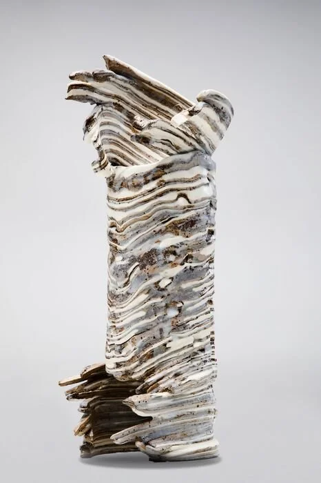 * Title: Reaching, 2020
* Medium: Layered clay (Porcelain, Stoneware, Earthenware)
* Size: 11.6" x 4" x 5"