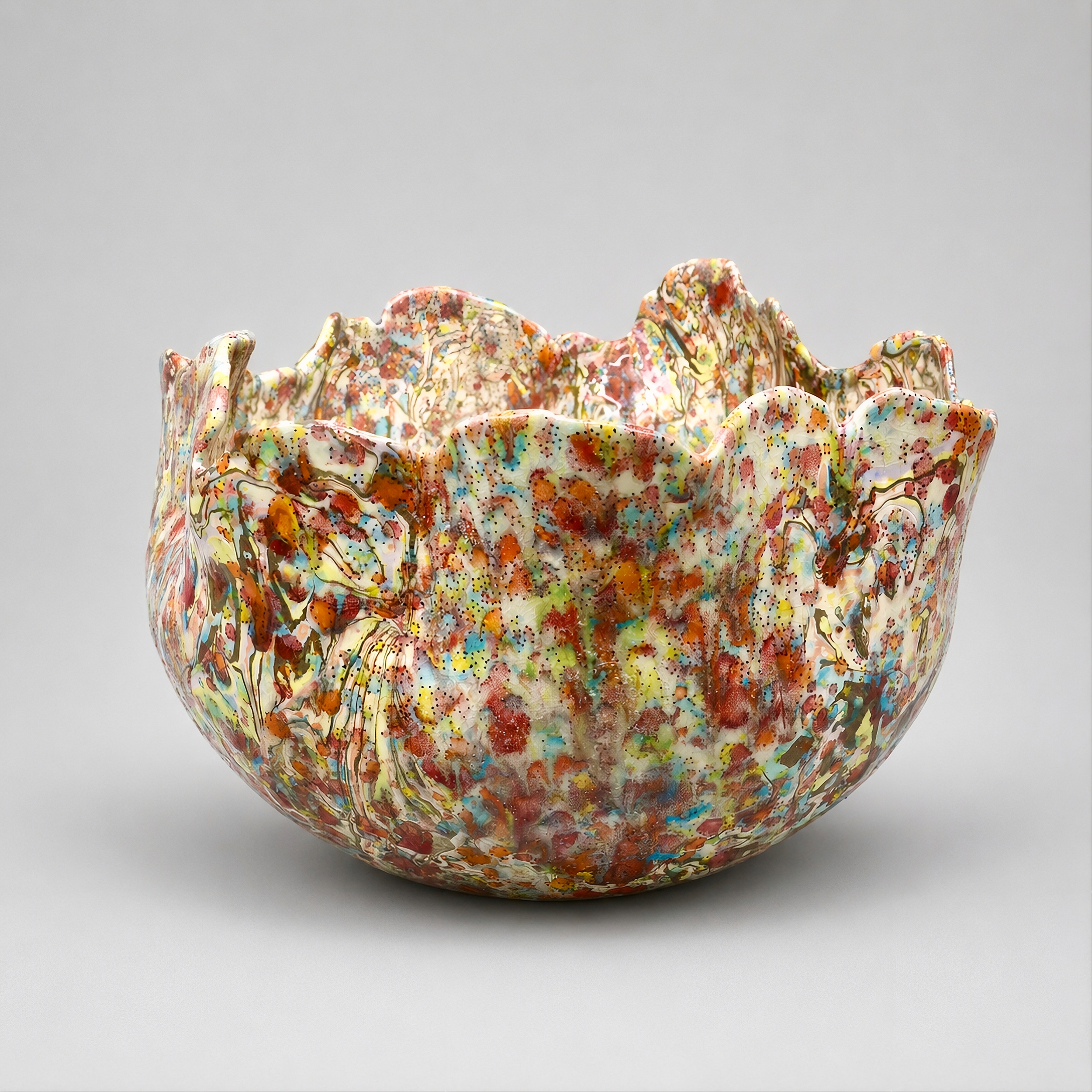 * Title: uNtItLeD_XVI, @2024
* Medium: Porcelain, pigments, crystal glaze, copper luster
* Size: 9" x 13" x 12.5" * This work is no longer available. Image included for portfolio documentation only.