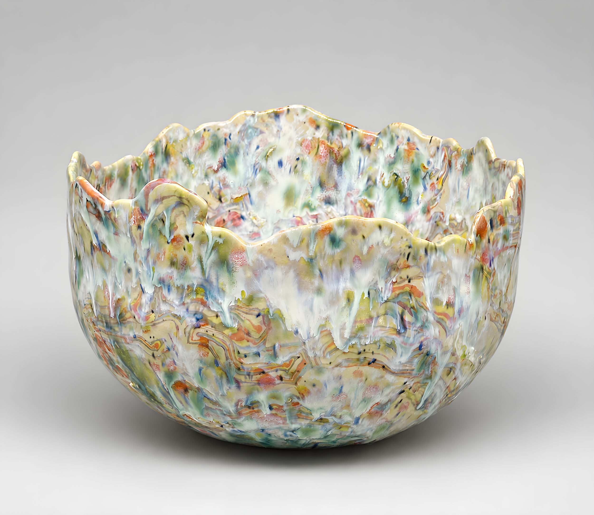 * Title: uNtItLeD_XVII, @2024
* Medium: White clay, porcelain, pigments, crystal glaze
* Size: 9" x 13" x 13" * This work is no longer available. Image included for portfolio documentation only.