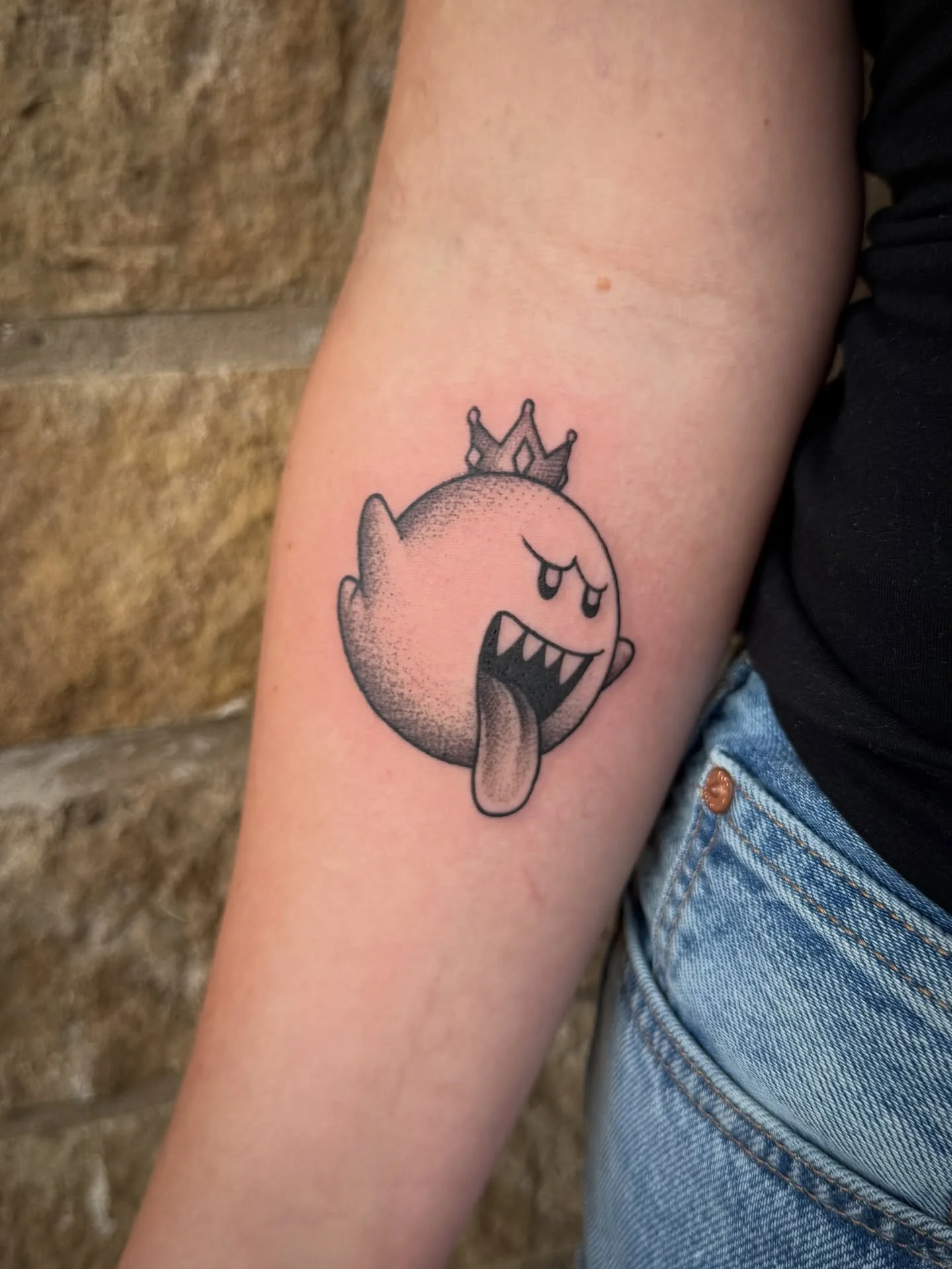 Who is your go to Mario party character?
&bull;&bull;&bull;
My client absolutely loves the Mario franchise and has always been a huge fan of Boo. So for her first ever tattoo she had to show some love to King Boo and what better time than just before