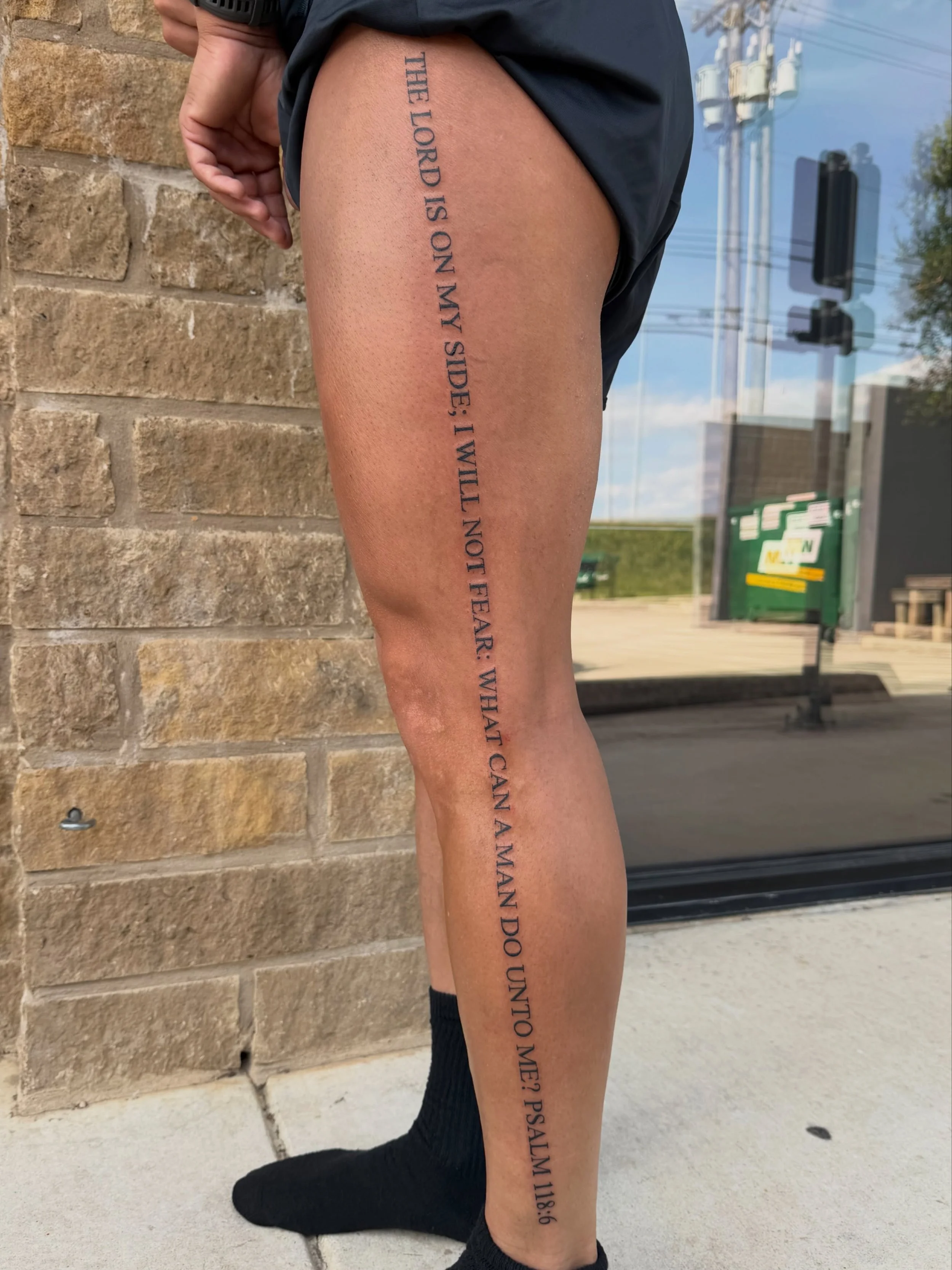 Something a little different today&hellip;
&bull;&bull;&bull;
I love doing script and this one was a little different today but I had a blast doing it! Big or small I got you with clean crisp lines and perfect placement.
&bull;&bull;&bull;
DM to book