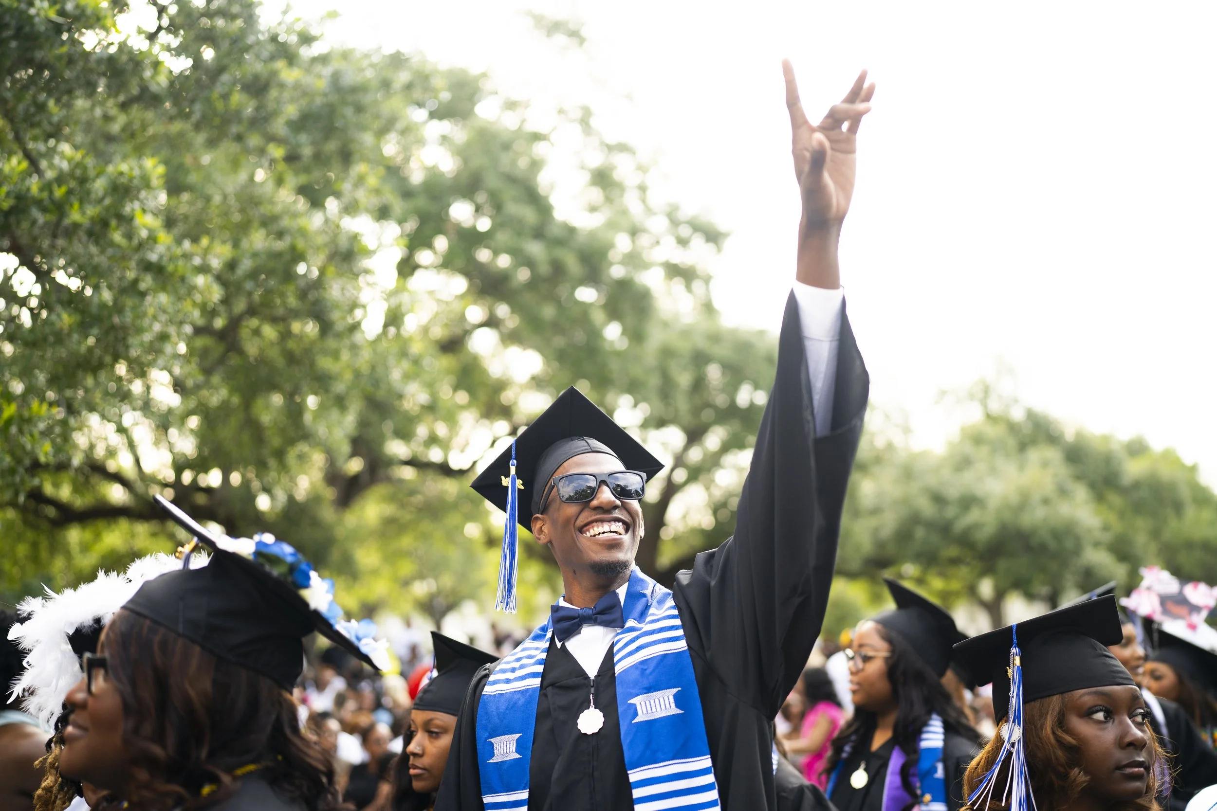For most of their time on campus, The Oaks remain off-limits. On commencement day, graduates step forward in celebration.