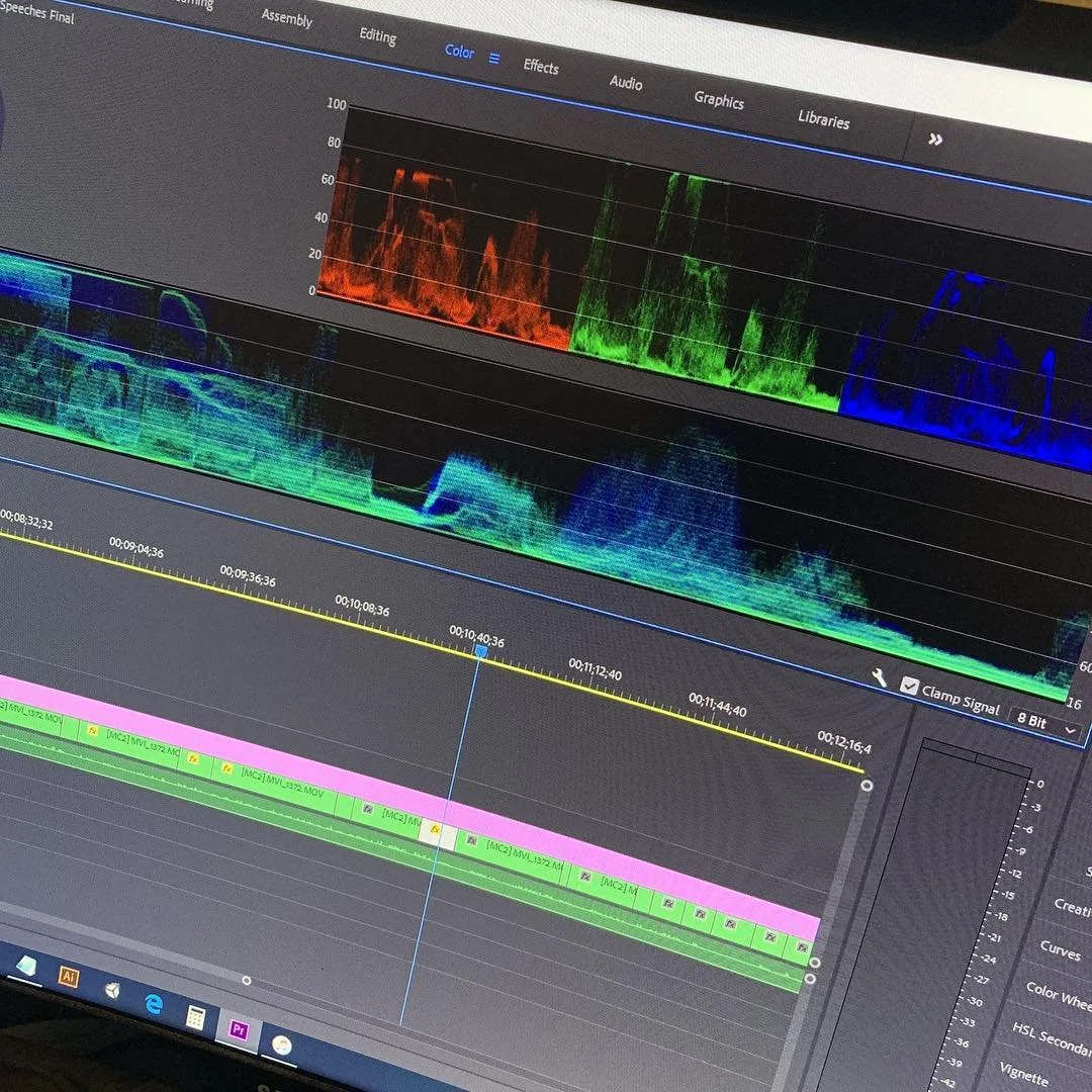 Final touches on a new wedding film but the struggle is real when doing color correction. Mad props to people who enjoy it. #colorcorrection #struggleisreal #adobepremiere #weddingfilm #downtothewire @steffierae