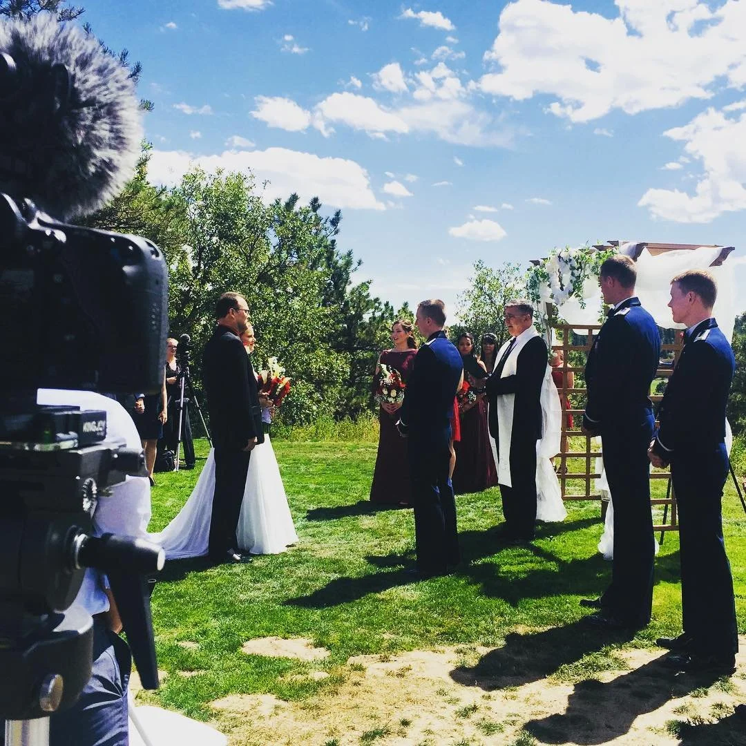 Had a long day but I am so thankful we were there to capture this wedding. They are a sweet couple and a fun family. #wedding #airforceacademy #videoography @steffierae