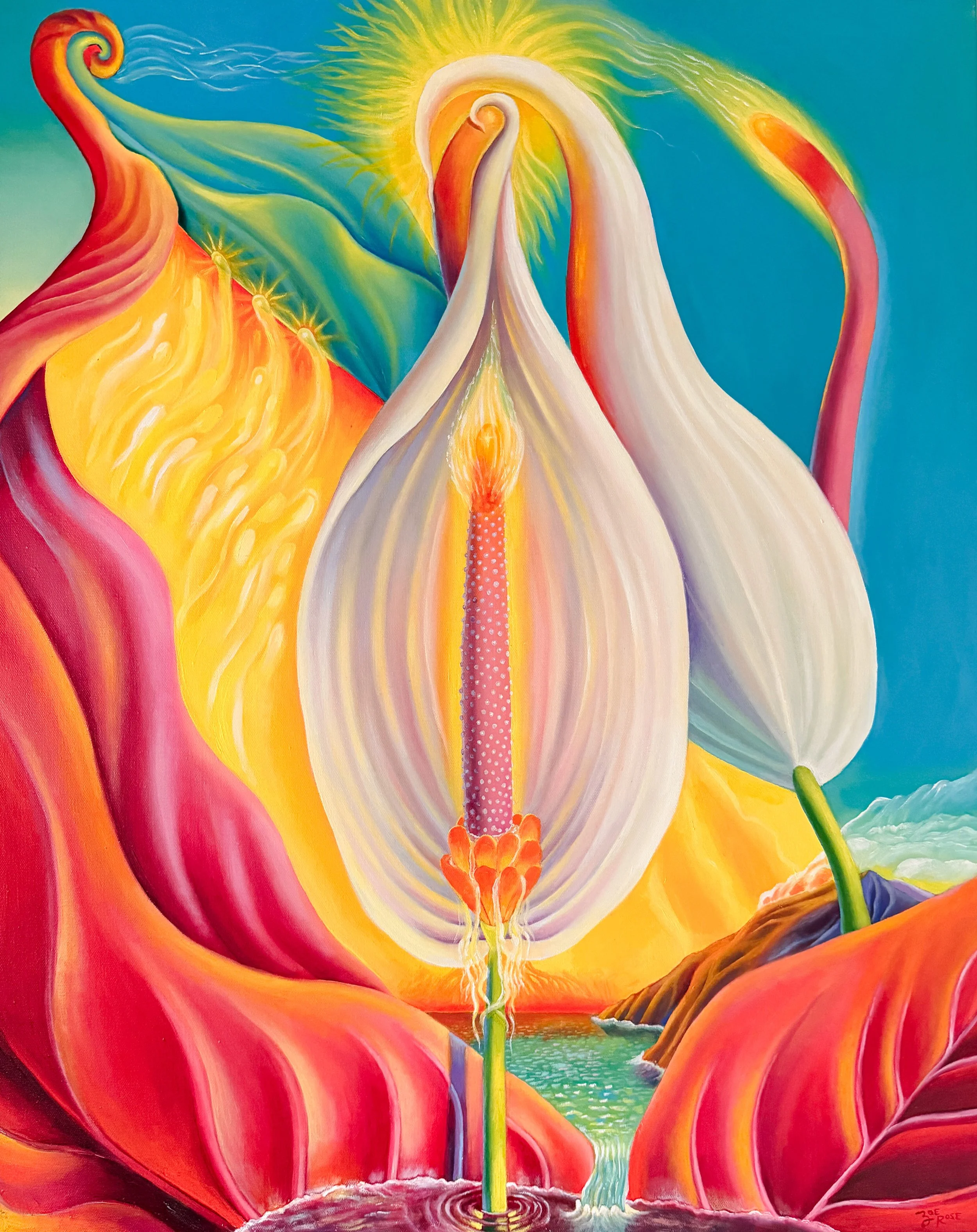  ILLUMINATION AT OCEAN'S EDGE 
24" x 30"
2026
oil and acrylic on canvas
available for purchase
