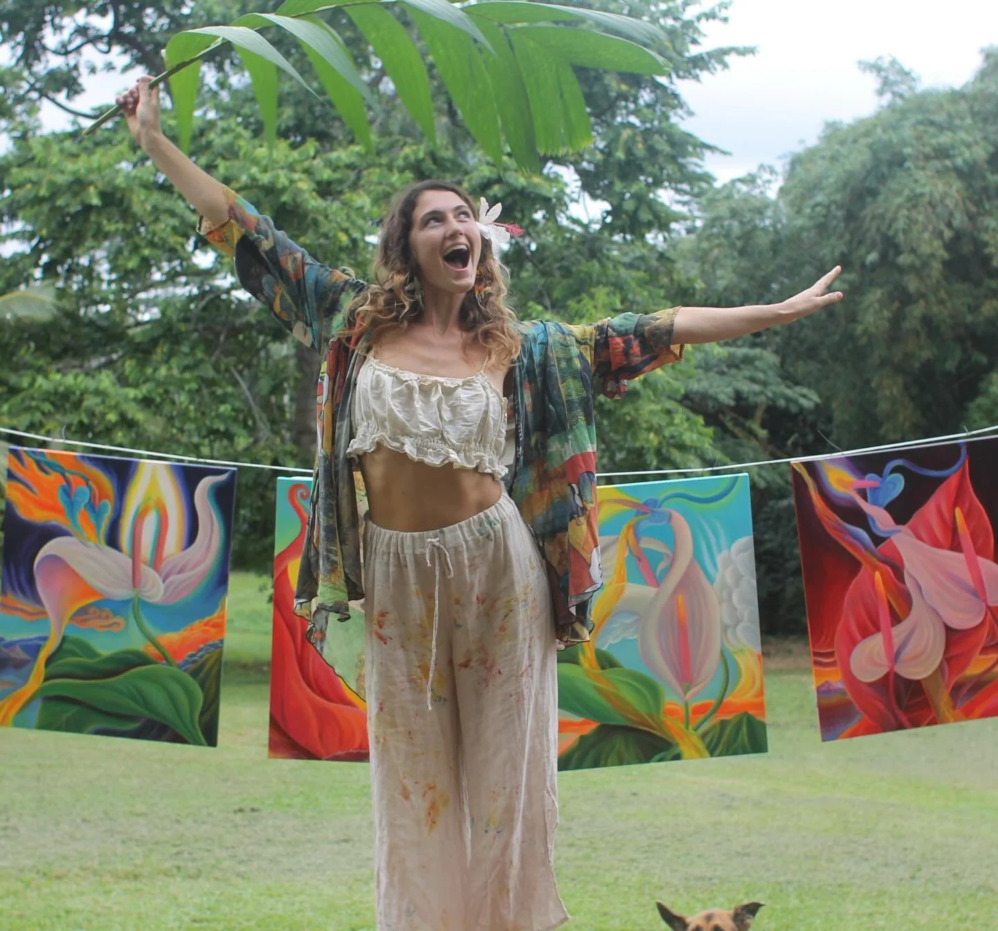 This past weekend I had my first little art show in Kauai in the space that all the paintings were birthed! This portal has held me this entire year and has been a catalyst in completely shifting my vision as an artist. It was such an honor to host a