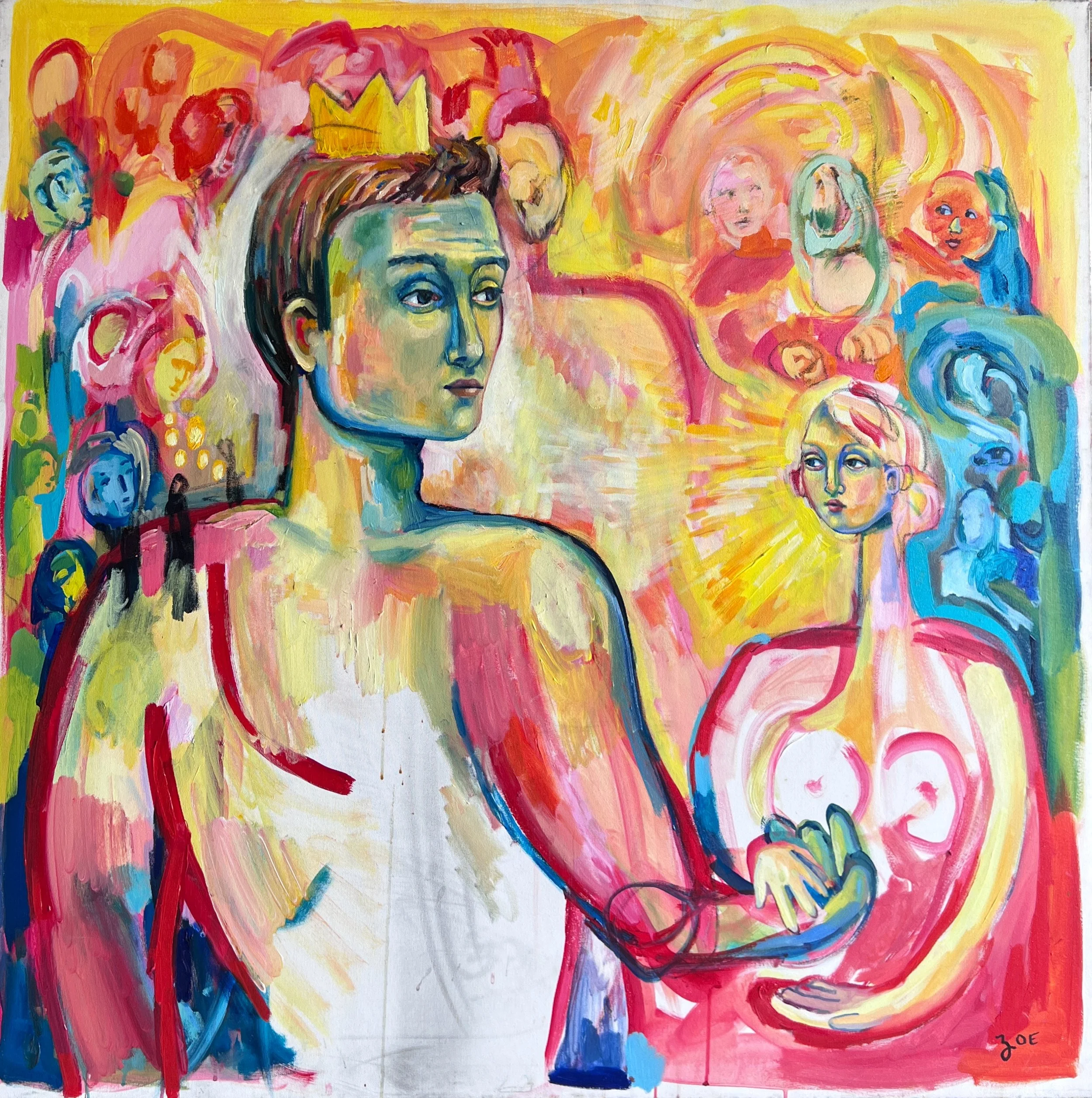  THE KING AND I 
48" x 48"
2018
acrylic and oil on canvas
available for purchase