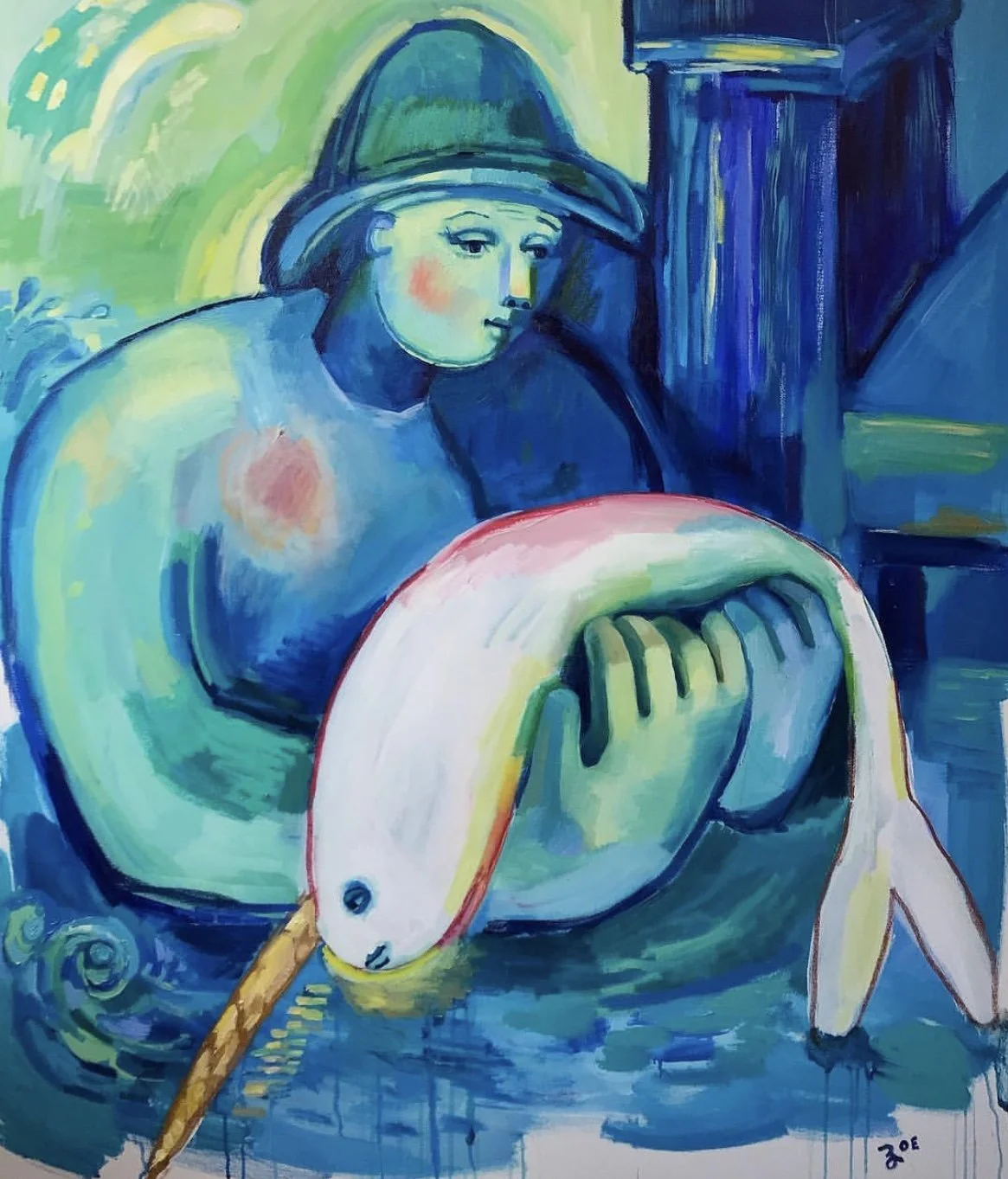  COMPASSION IN BLUE 
48" x 60"
2018
acrylic and oil on canvas
SOLD