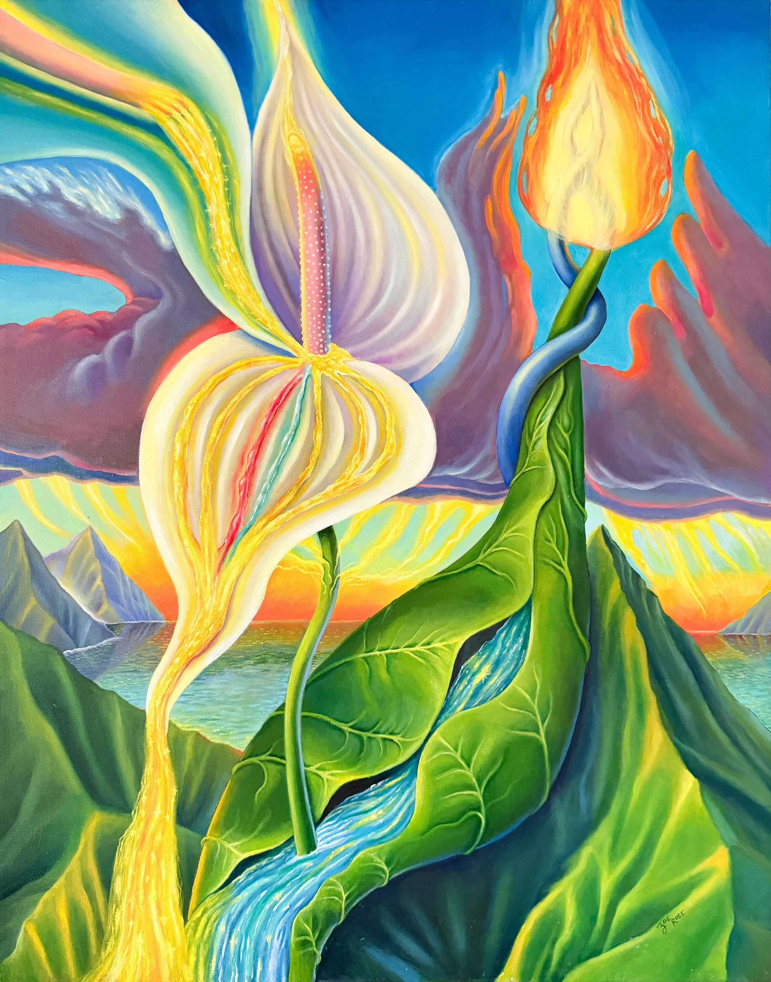  INFINITE FLAME OF MERGING CURRENTS 
24" x 30"
2026
oil and acrylic on canvas
available for purchase