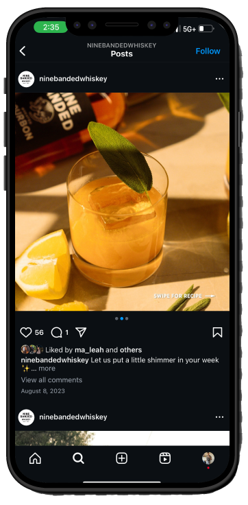 Nine Banded Whiskey Photoshoot
Art Direction & Social Media Content Creation
