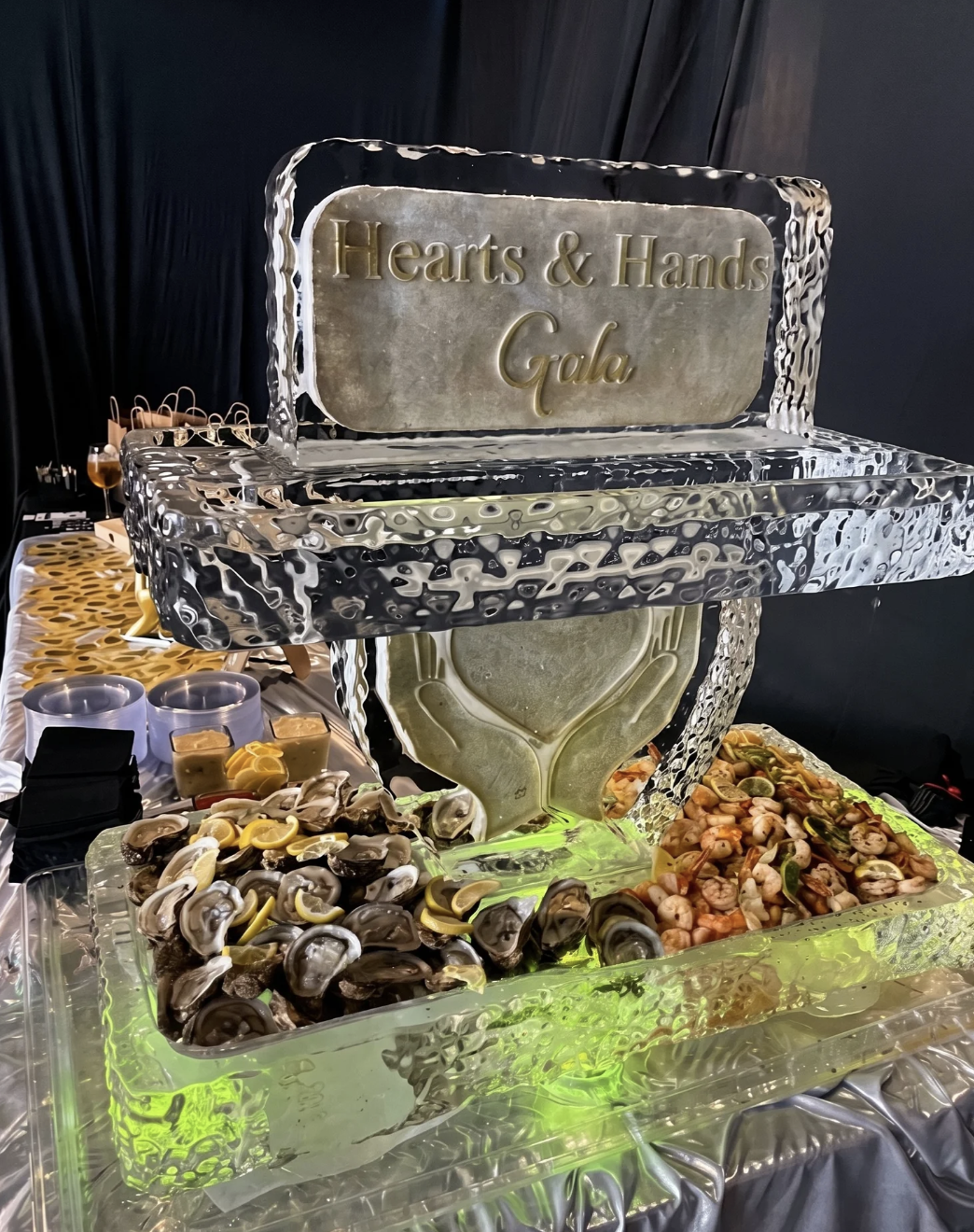 Seafood Display Ice Sculpture for Charity