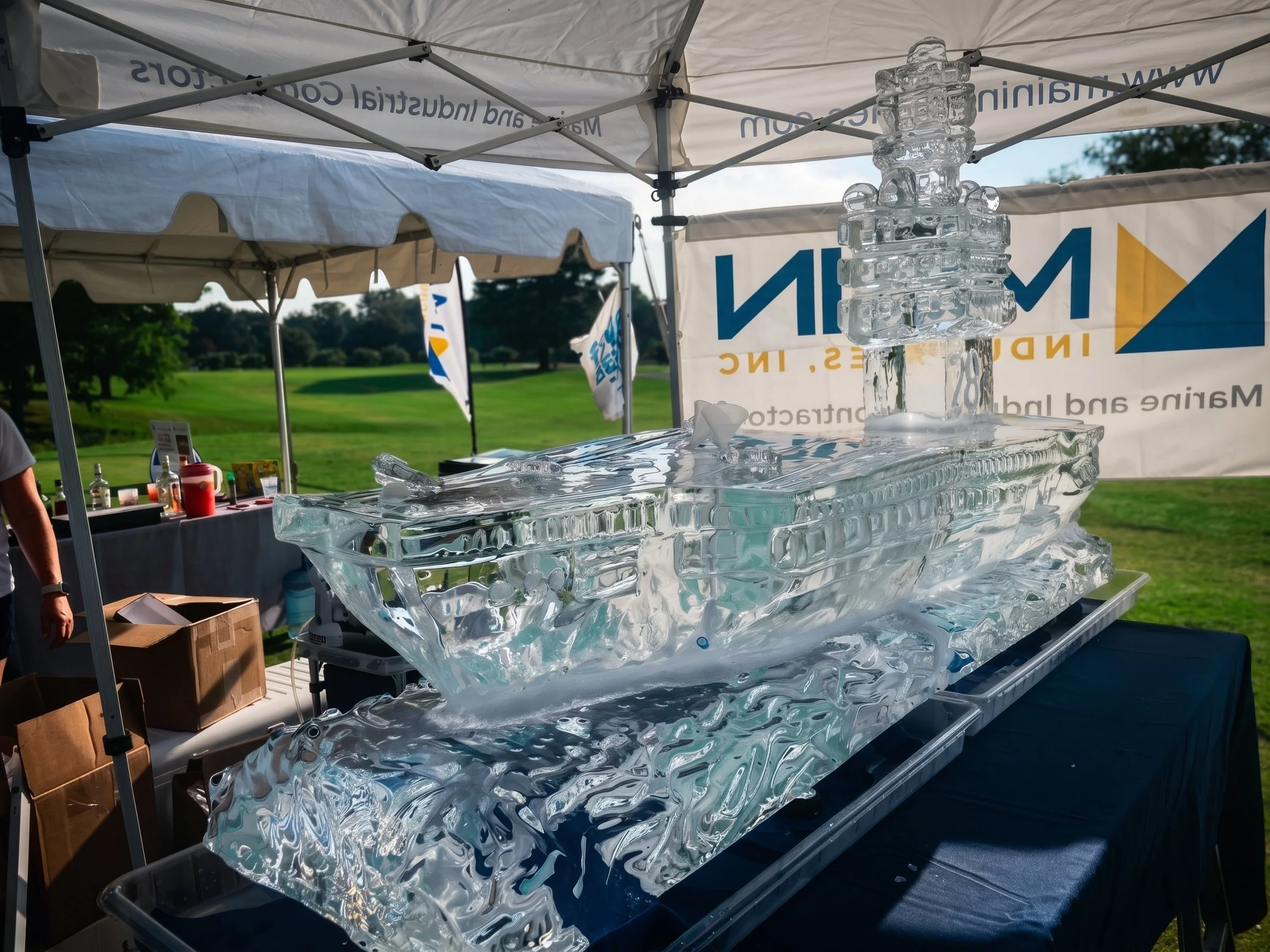 Aircraft Carrier Ice Sculpture Newport News Virginia Beach