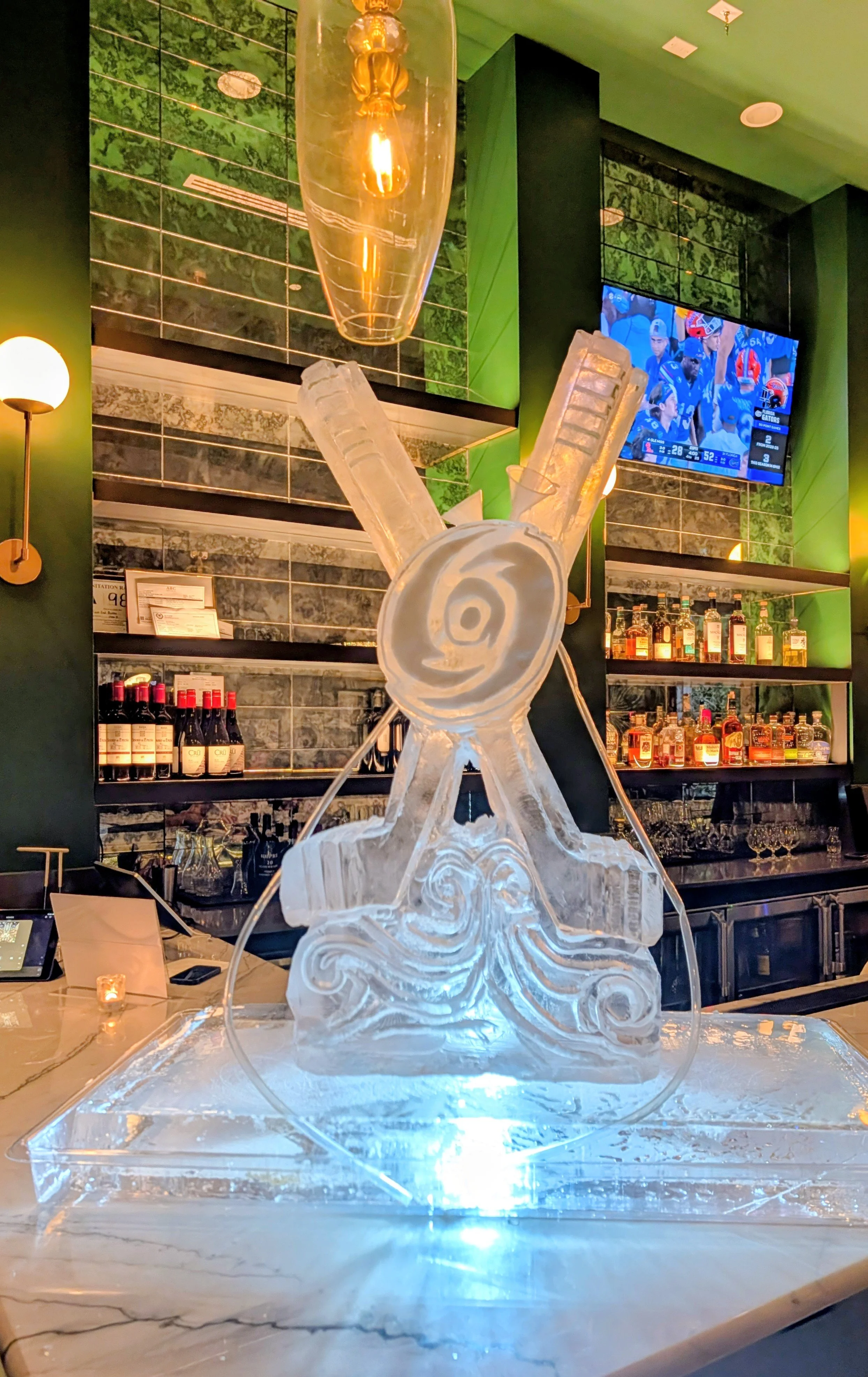 Hand Carved Hockey Ice Sculpture Carolina Hurricanes