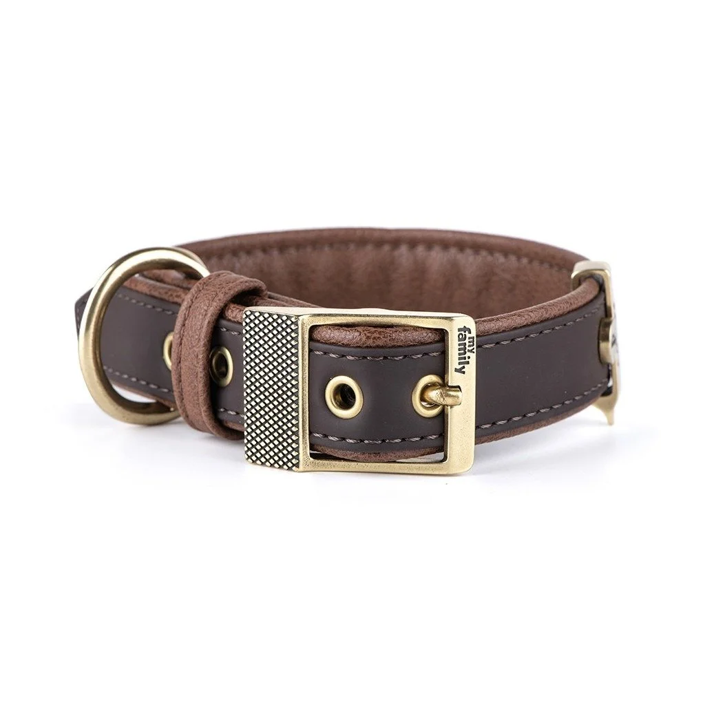 MyFamily Bilbao brown synthetic fiber dog collar
