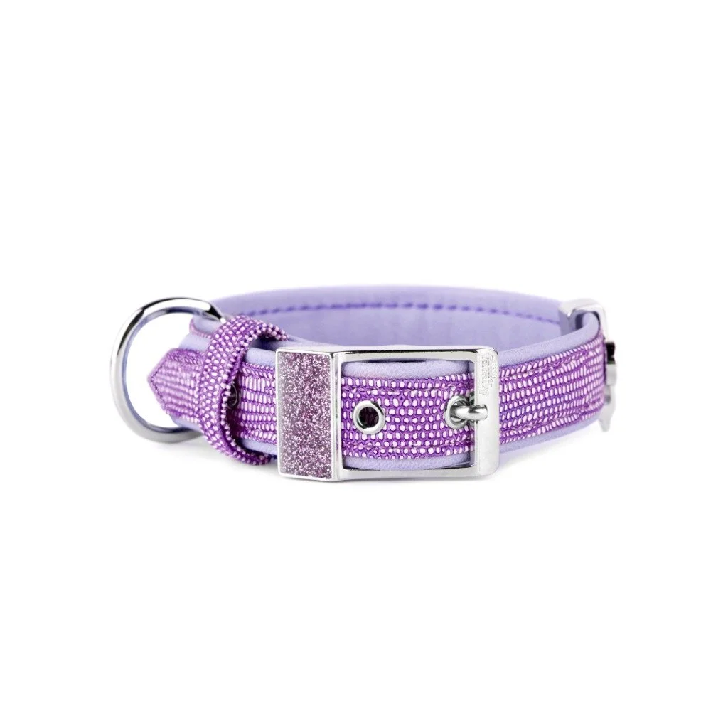 MyFamily Saint Tropez lilac synthetic fiber dog collar