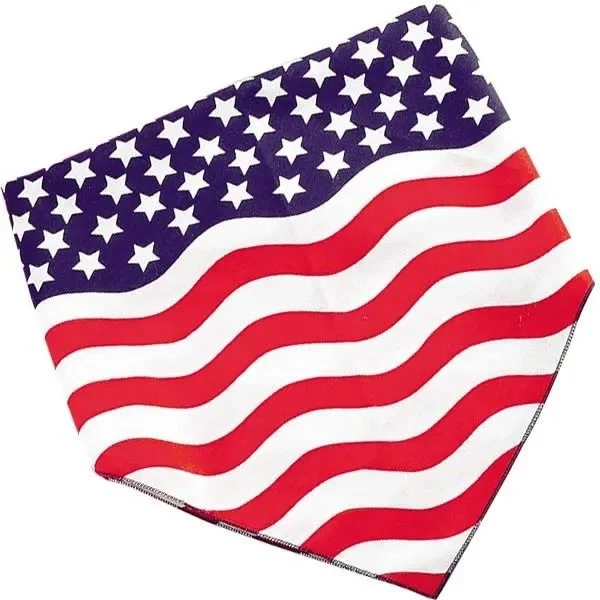 Patriotic stars and stripes dog bandana in red white and blue