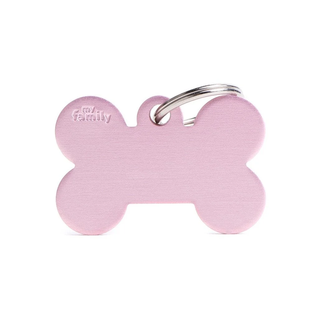 MyFamily Basic Big Bone ID Tag | Pink Aluminum