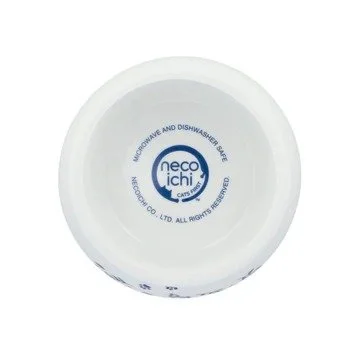 Necoichi raised porcelain cat food bowl in Nordic Blue (3).jpg