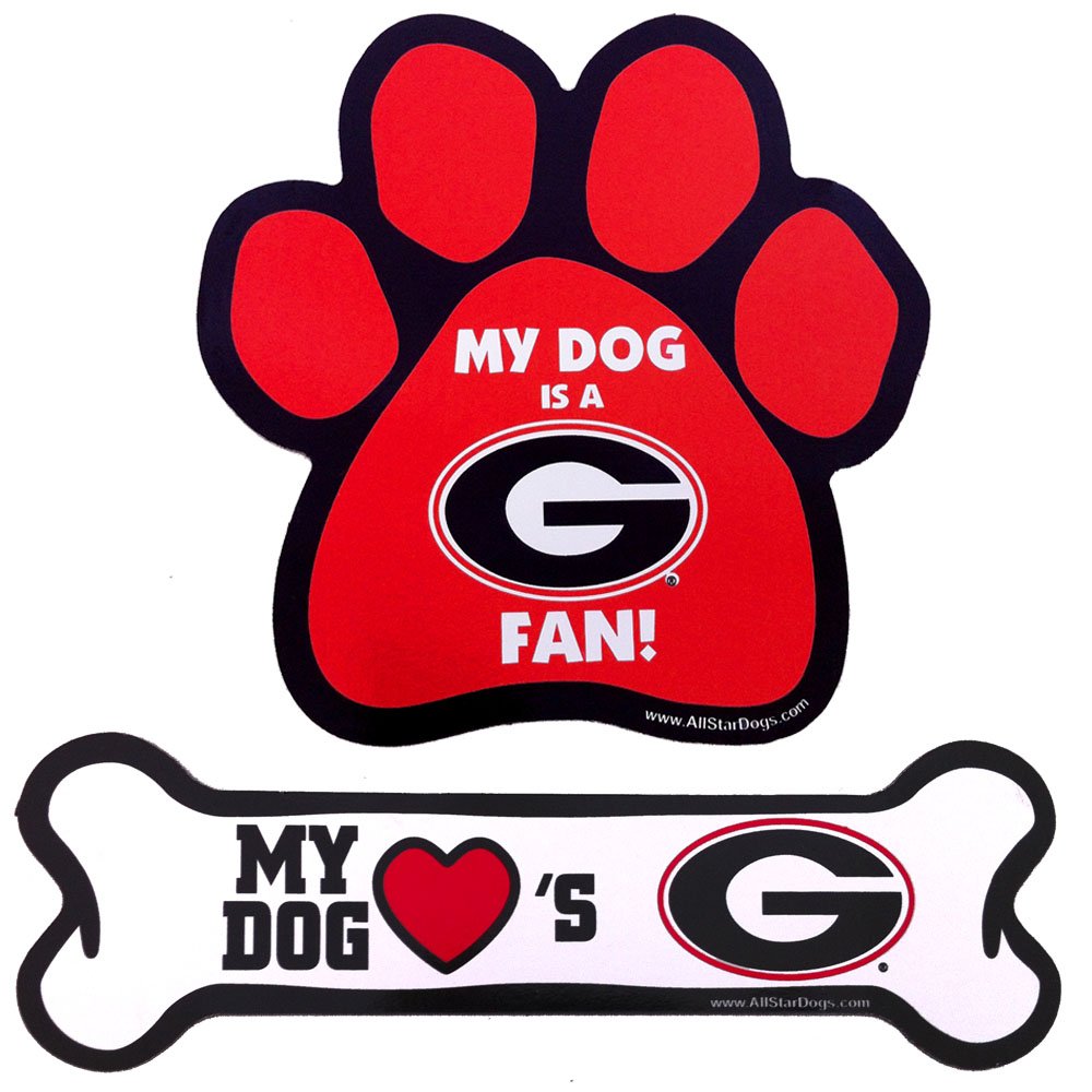 Georgia Bulldogs Paw Car Magnet