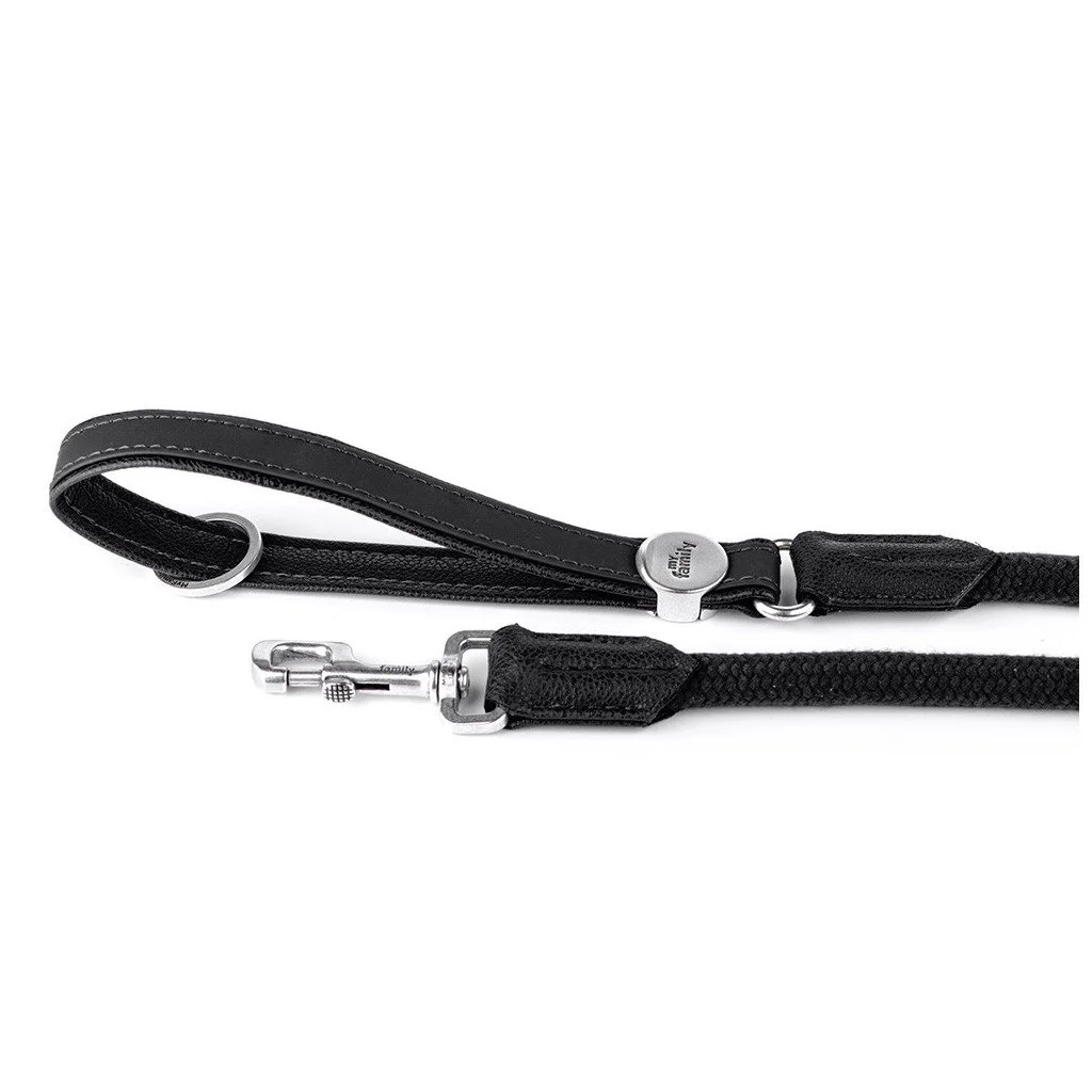 MyFamily Bilbao Black Synthetic Fiber & Rope Dog Leash
