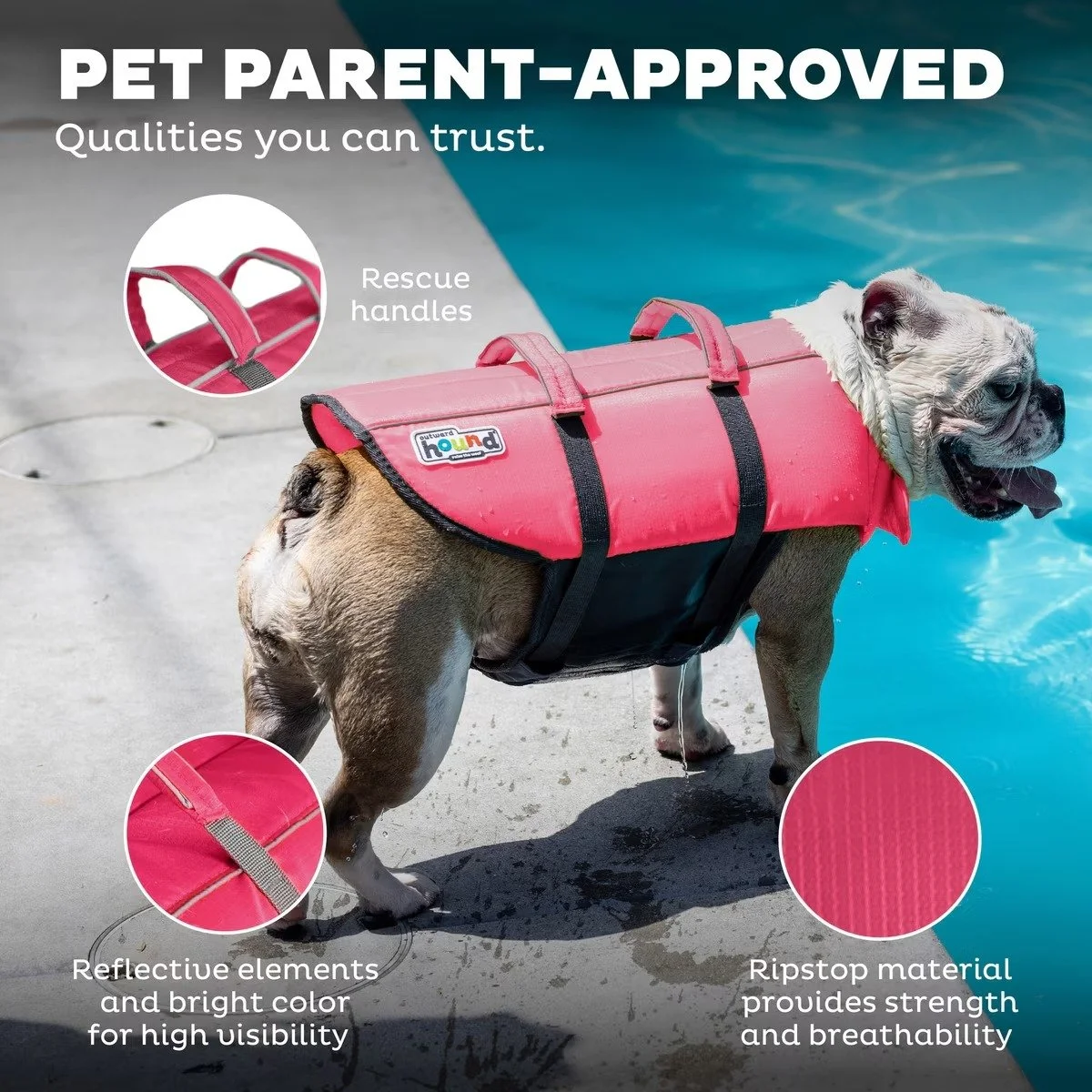 Outward Hound Granby Splash dog life jacket with reflective accents, adjustable straps, neck float and top rescue handles (11).jpg