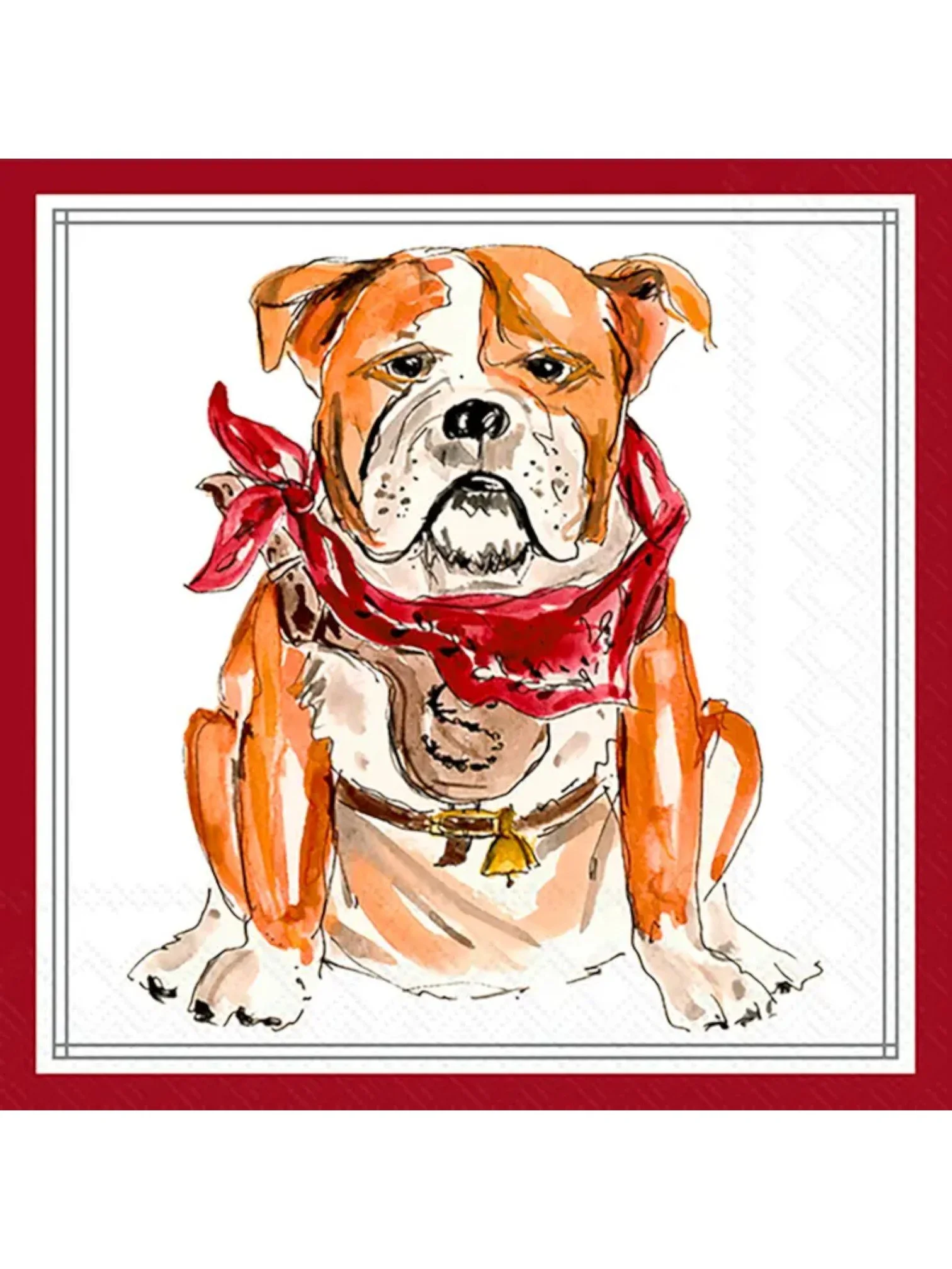 Maroon Bulldog Hometown Pride Paper Cocktail Napkins