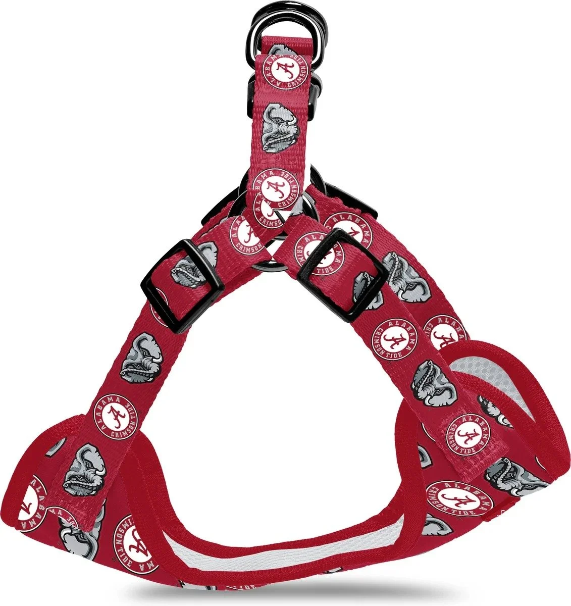 ShopInstaPets Alabama Crimson Tide NCAA dog harness with red team colors and logo graphics (2).jpg