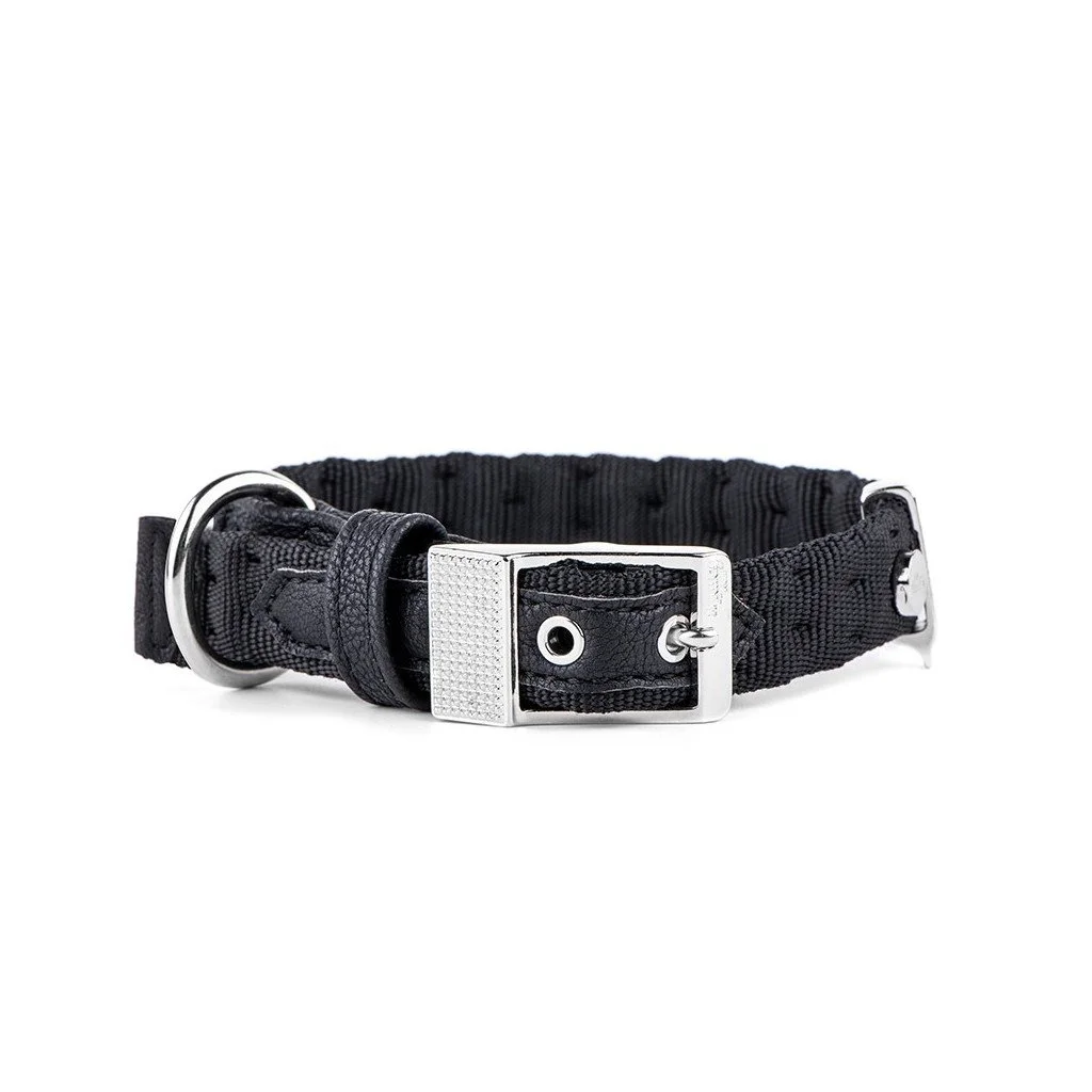 MyFamily Milano Black Italian Nylon Dog Collar
