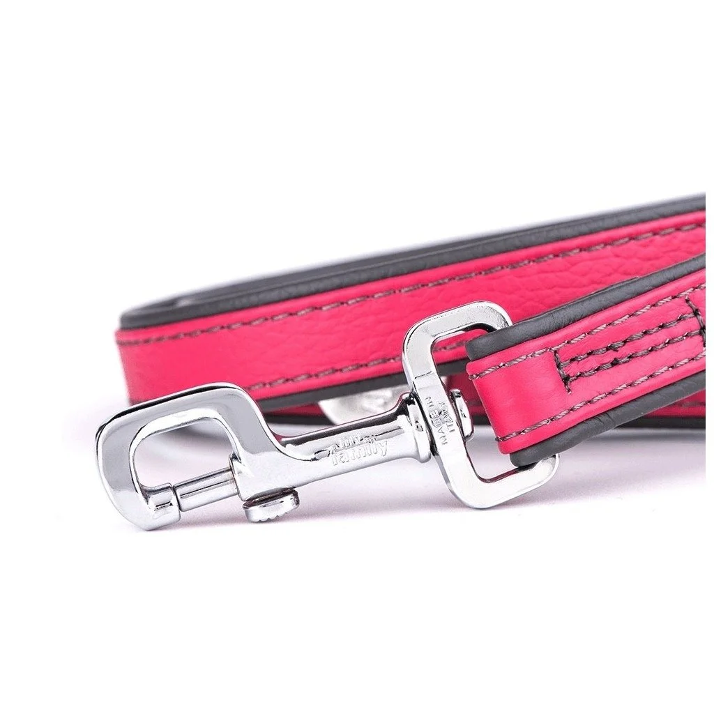 MyFamily Firenze Fuchsia Genuine Leather Dog Leash
