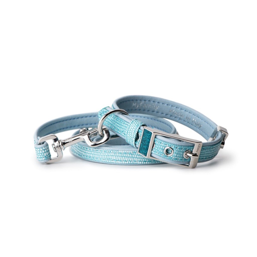 MyFamily Saint Tropez turquoise synthetic fiber dog collar