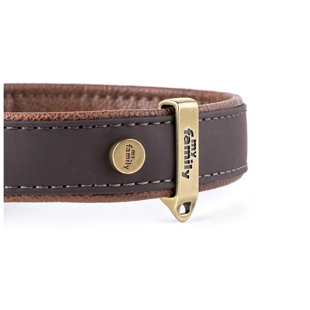 MyFamily Bilbao brown synthetic fiber dog collar