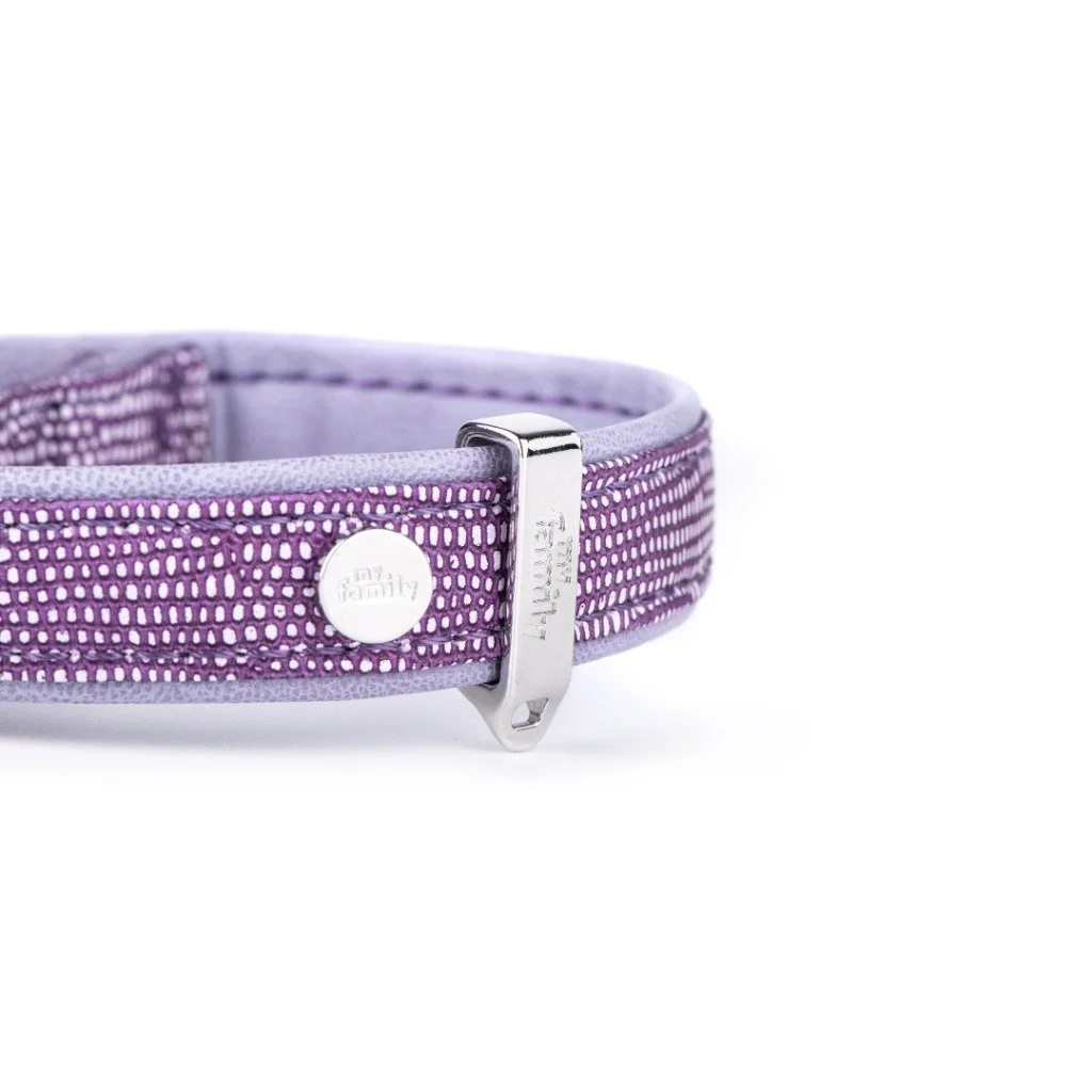 MyFamily Saint Tropez lilac synthetic fiber dog collar