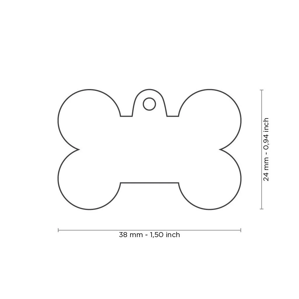 MyFamily Style Pied de Poule XL black bone dog ID tag