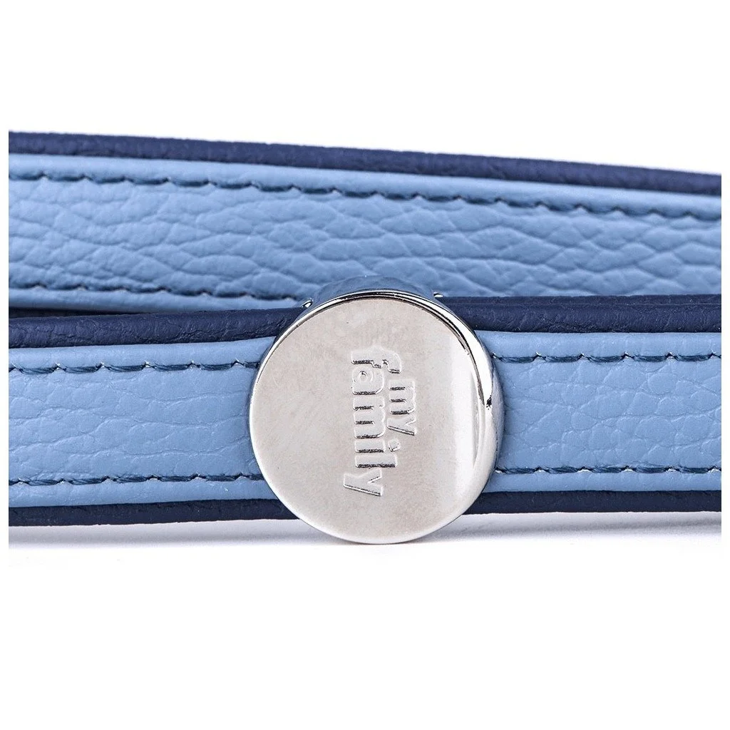 MyFamily Firenze light blue genuine leather dog leash