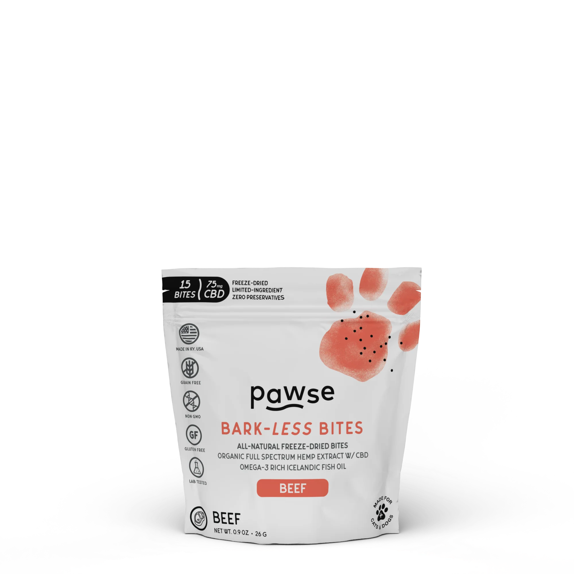 Pawse Bark Less Bites Beef Calming Treats for Dogs