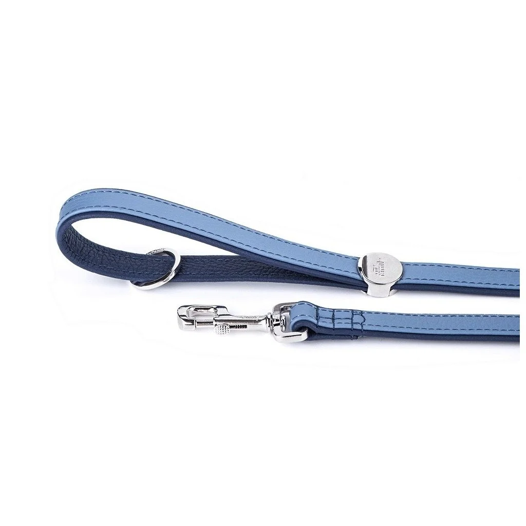 MyFamily Firenze light blue genuine leather dog leash