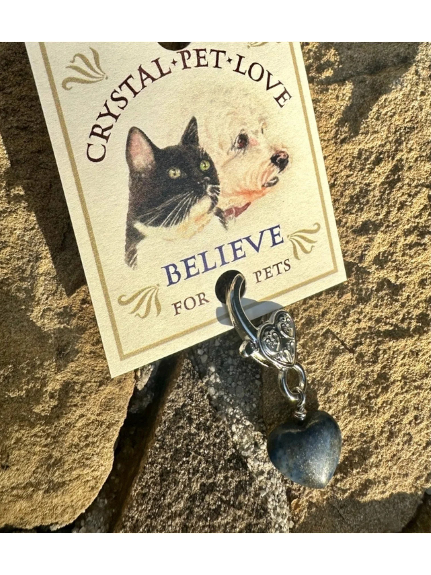 Lapis Heart Pet Pendant For Holistic Crystal Support