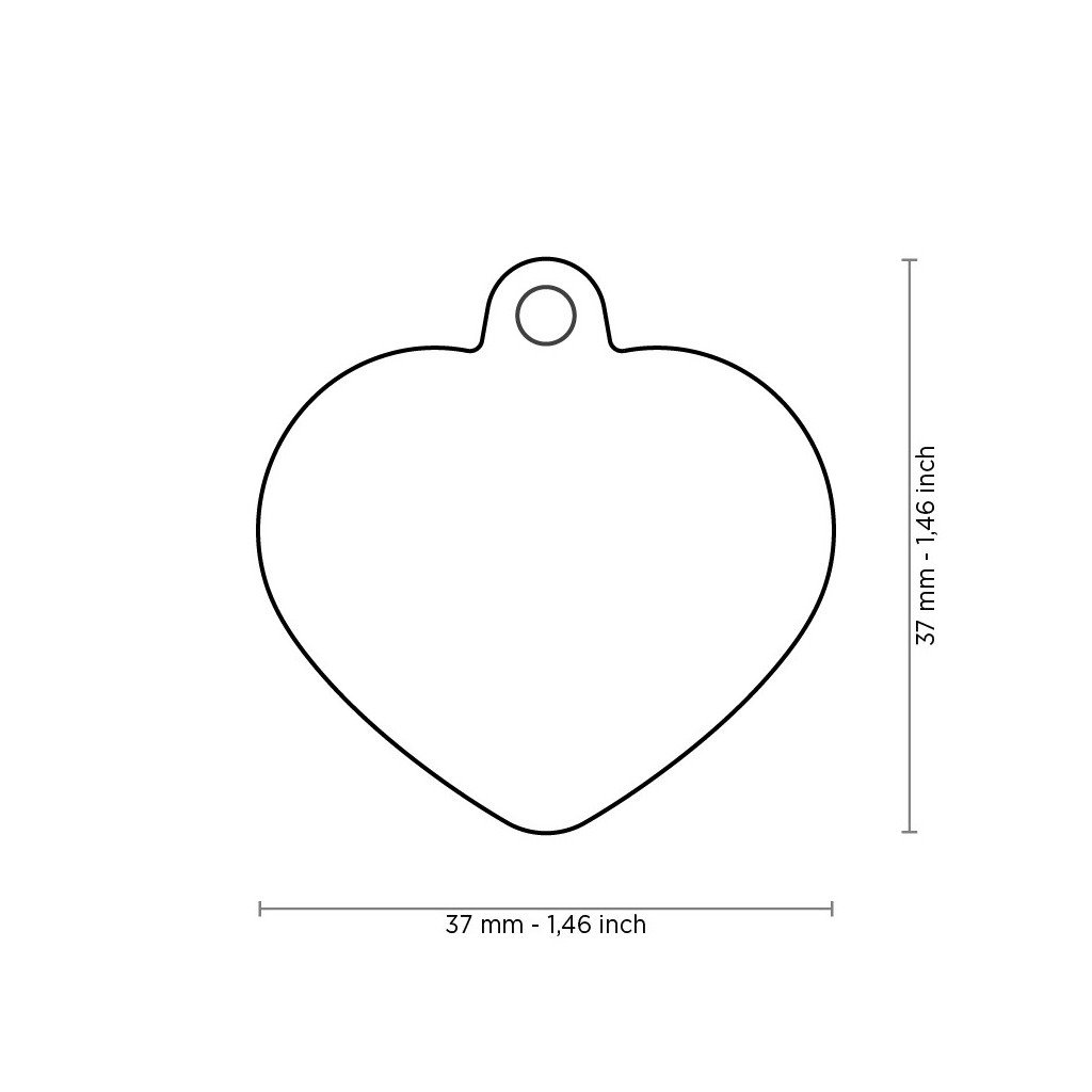 MyFamily Hushtag Pink Aluminum Heart Pet ID Tag with Rubber