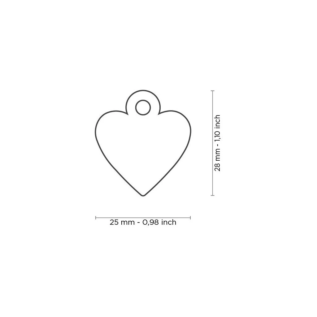 MyFamily Basic Small purple aluminum heart pet ID tag