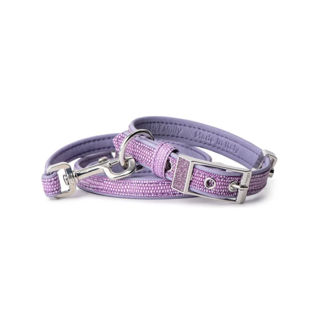 MyFamily Saint Tropez lilac synthetic fiber dog collar