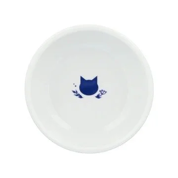Necoichi raised porcelain cat food bowl in Nordic Blue (4).jpg