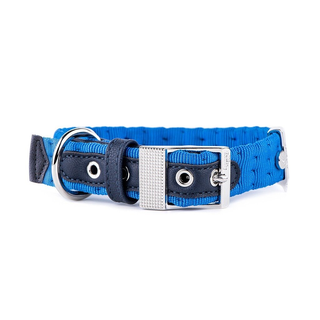 MyFamily Milano Light Blue Italian Nylon Dog Collar