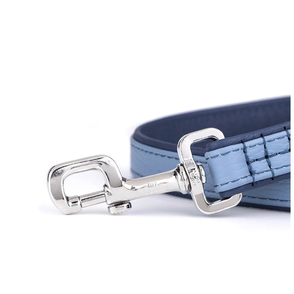 MyFamily Firenze light blue genuine leather dog leash