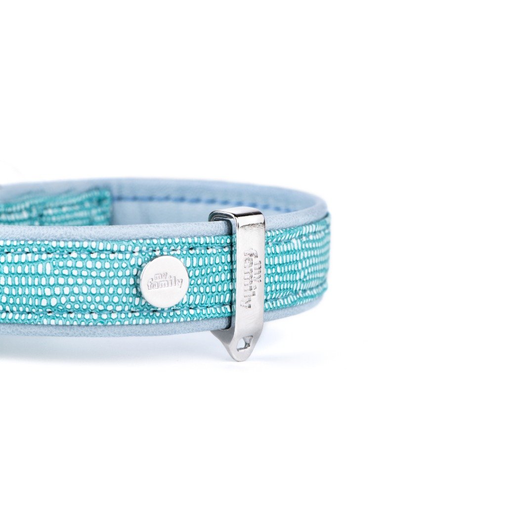 MyFamily Saint Tropez turquoise synthetic fiber dog collar