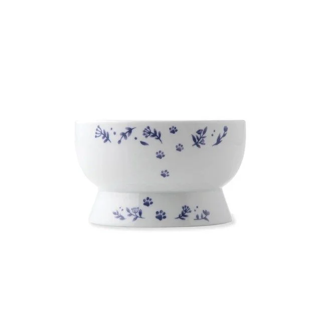 Support comfortable hydration with the Necoichi raised cat water bowl, featuring porcelain construction, measuring lines and Nordic Blue styling_ (3).jpg