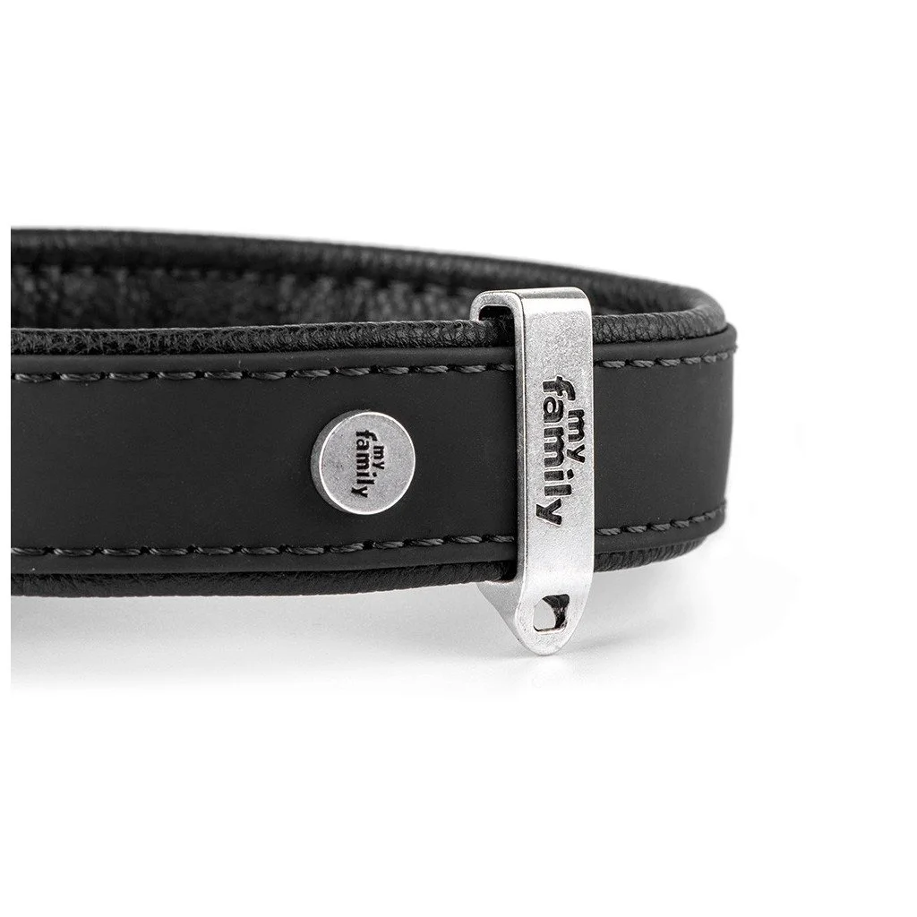 MyFamily Bilbao black synthetic fiber dog collar